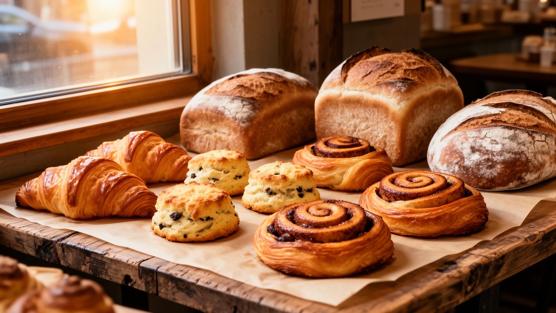 Fresh pastries on display
